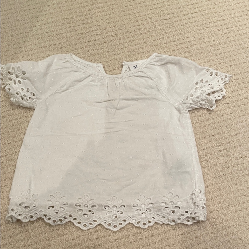 Baby GAP White Eyelet Short Sleeve Blouse